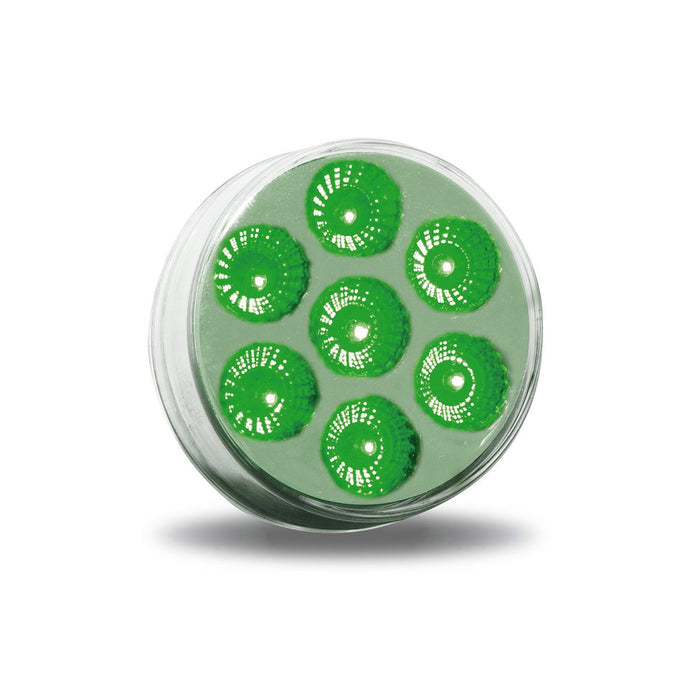 Dual Revolution Amber/Green 2" round 7 diode LED marker light