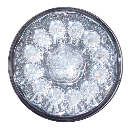 Red 4" round 17 "super diode" LED stop/turn/tail light -  CLEAR lens