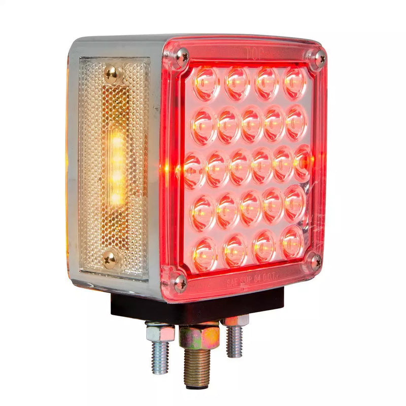 Pearl Amber/Red 48 diode square LED turn signal light - SINGLE