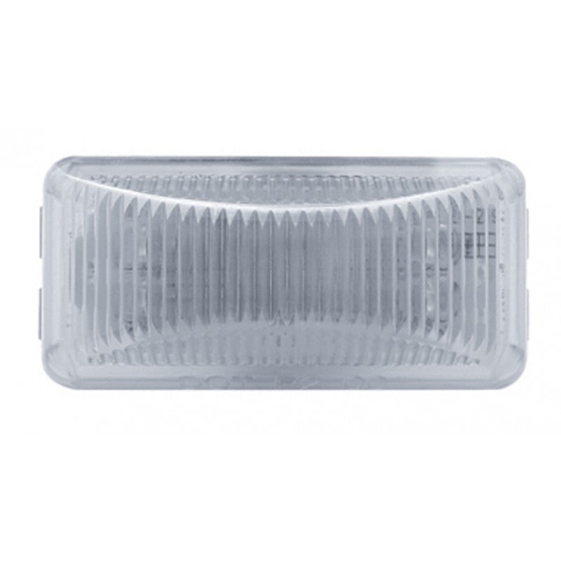 Amber 1" x 2.5" rectangular 6 diode LED marker light - CLEAR lens