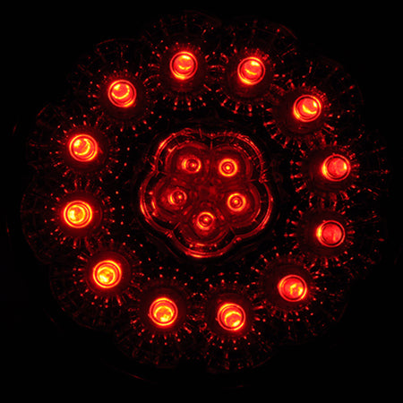 Red 4" round 17 "super diode" LED stop/turn/tail light