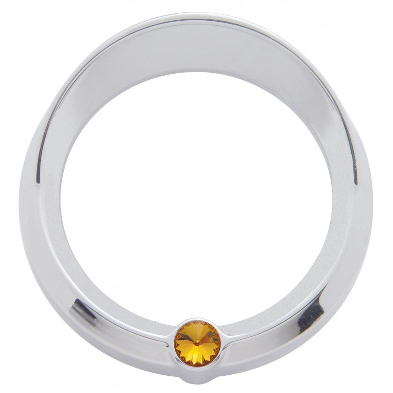 Freightliner Classic/FLD, Peterbilt 379 -2005 chrome plastic pyrometer bezel w/visor, jewel