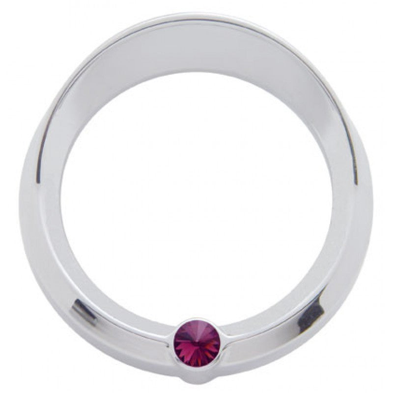 Freightliner Classic/FLD, Peterbilt 379 -2005 chrome plastic pyrometer bezel w/visor, jewel