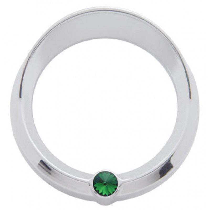 Freightliner Classic/FLD, Peterbilt 379 -2005 chrome plastic pyrometer bezel w/visor, jewel