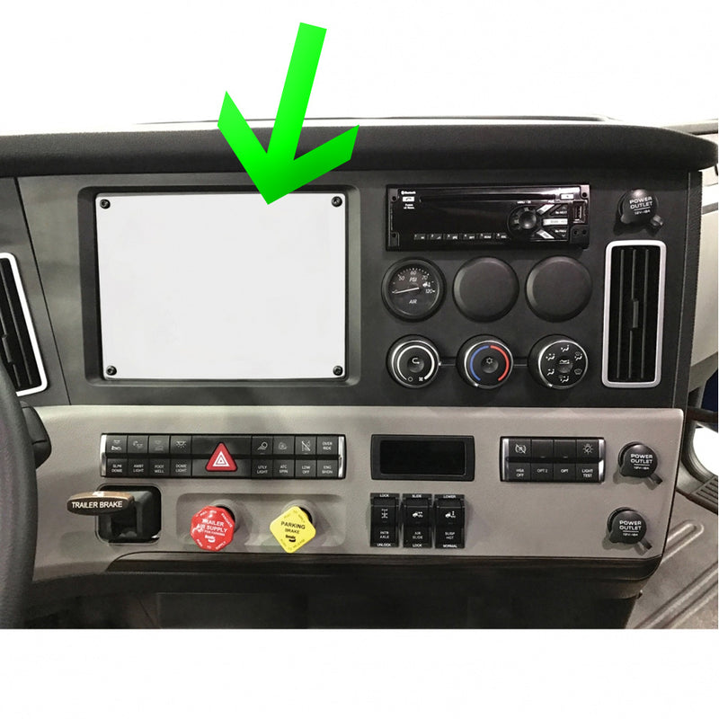 Freightliner Cascadia stainless steel blank center dash panel