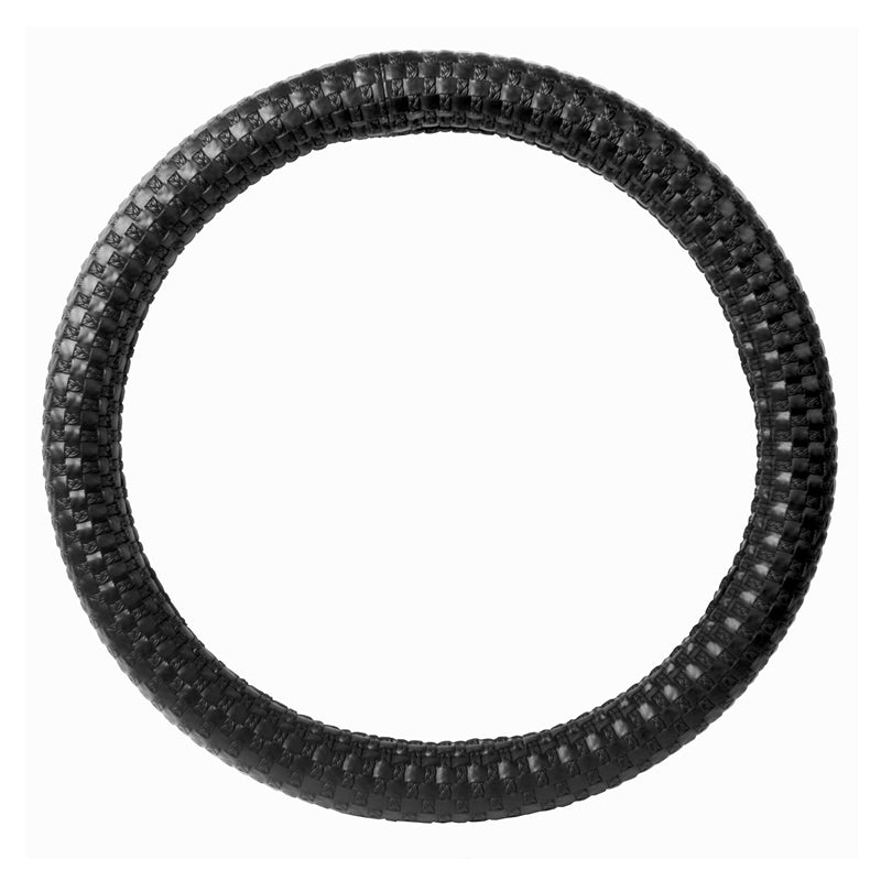 18" deluxe steering wheel cover - black cross grids