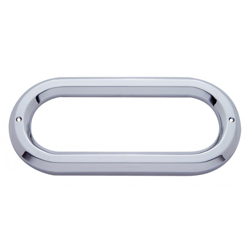 Oval chrome plastic light bezel