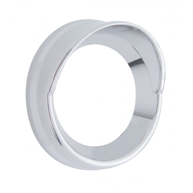 Kenworth chrome plastic large pyrometer gauge bezel w/visor