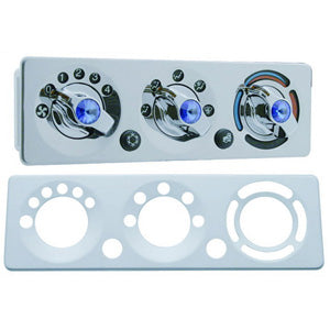 Peterbilt 386/389 stainless steel air conditioner/heater control panel trim