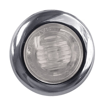 Red 1" mini button LED turn signal light - CLEAR lens