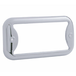 Small rectangular chrome plastic bezel for pedestal lights - No Visor