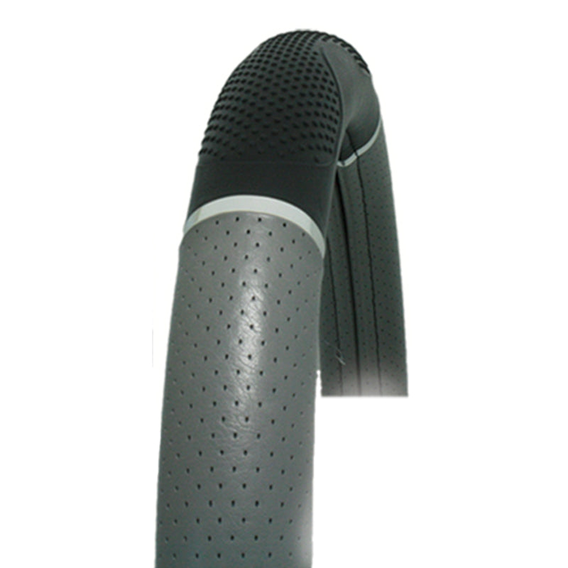 18" deluxe steering wheel cover - gray and black w/hand grips