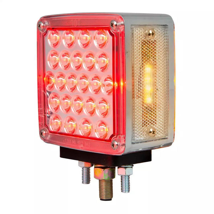 Pearl Amber/Red 48 diode square LED turn signal light - SINGLE
