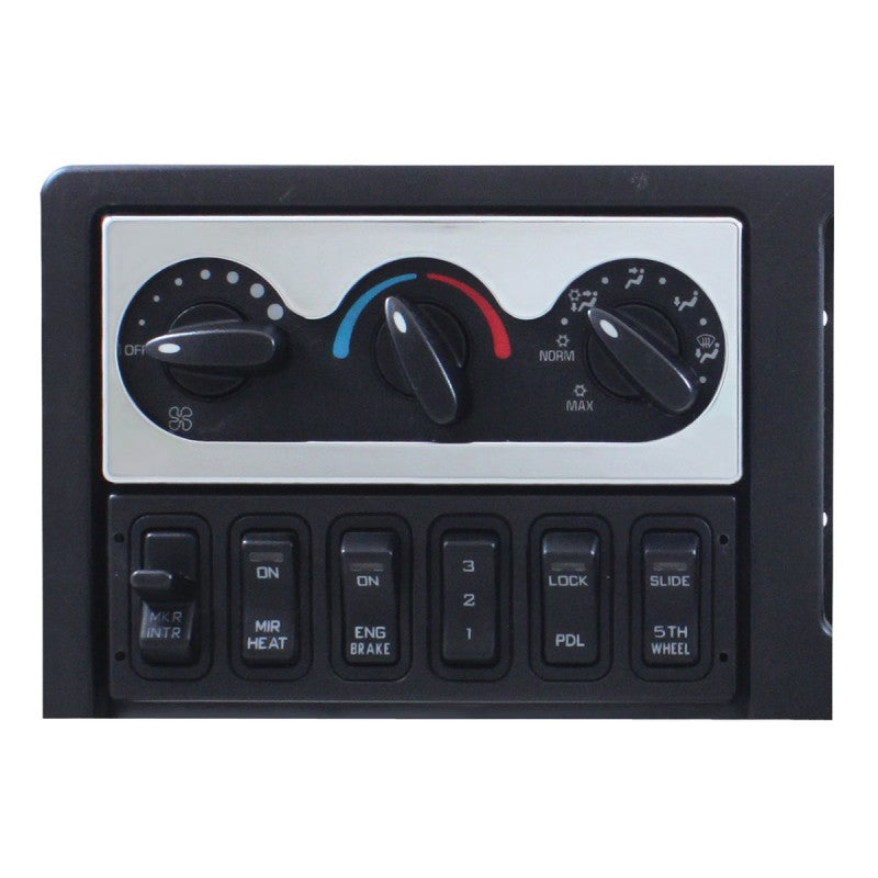 International LoneStar/ProStar chrome plastic air conditioner/heater control panel trim