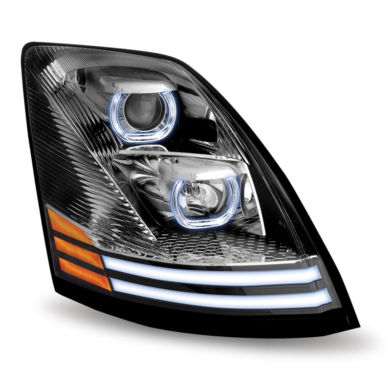 Volvo VNL 2003-2017 halogen headlight assembly w/LED running light/turn signal