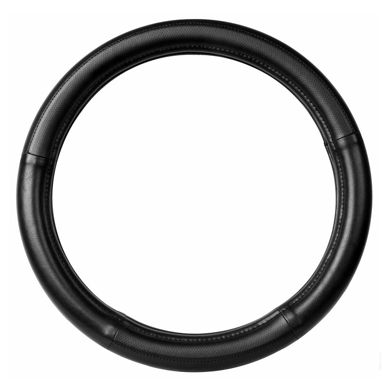 20" deluxe steering wheel cover - black w/black stitching