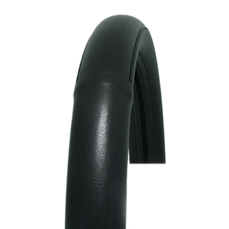 20" deluxe steering wheel cover - black w/black stitching