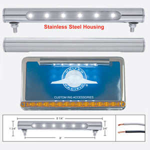 White 6 diode stainless steel tube mount license plate light