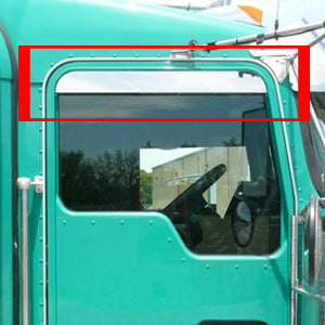 Kenworth w/Daylite Door 3" stainless steel "chopped look" top of door window trim - PAIR