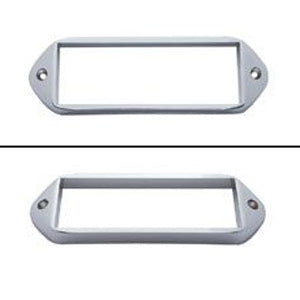 2" x 6" Rectangular chrome plastic light bezel