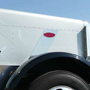 Peterbilt 379 "Racing Stripe" stainless steel logo trim - PAIR