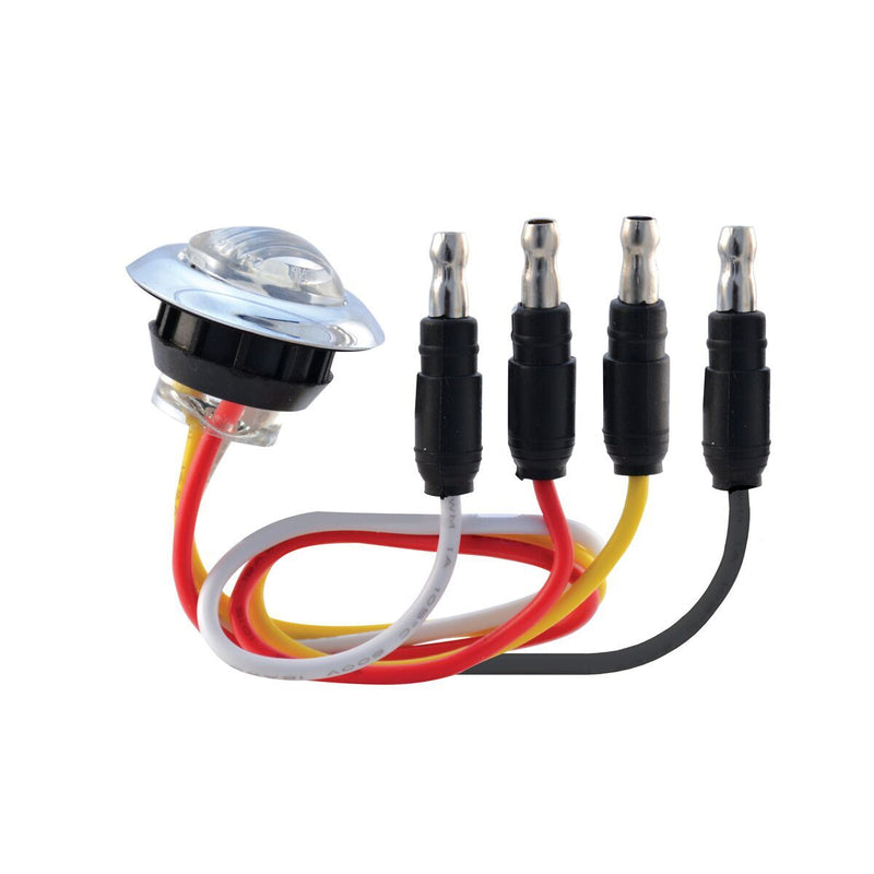 Dual Revolution Amber/Purple 1" mini button LED marker light - CLEAR lens