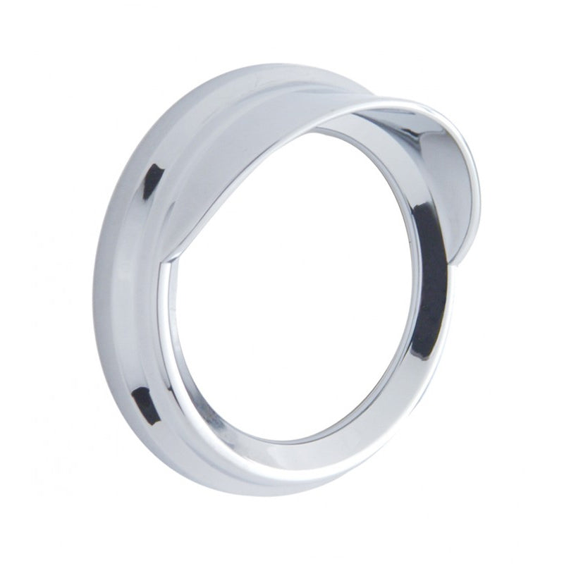 Peterbilt -2005 chrome plastic small gauge cover w/visor, beveled edge