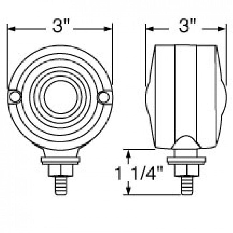 Amber/Red 3" round 15 diode LED turn signal pedestal light