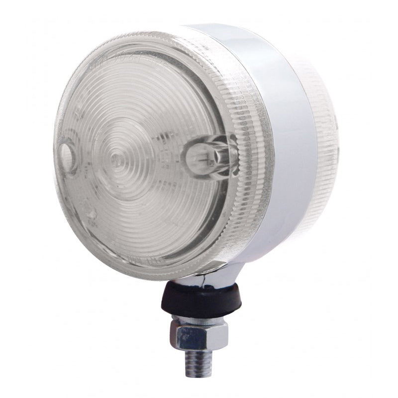 Amber/Red 3" round 15 diode LED turn signal pedestal light - CLEAR lens