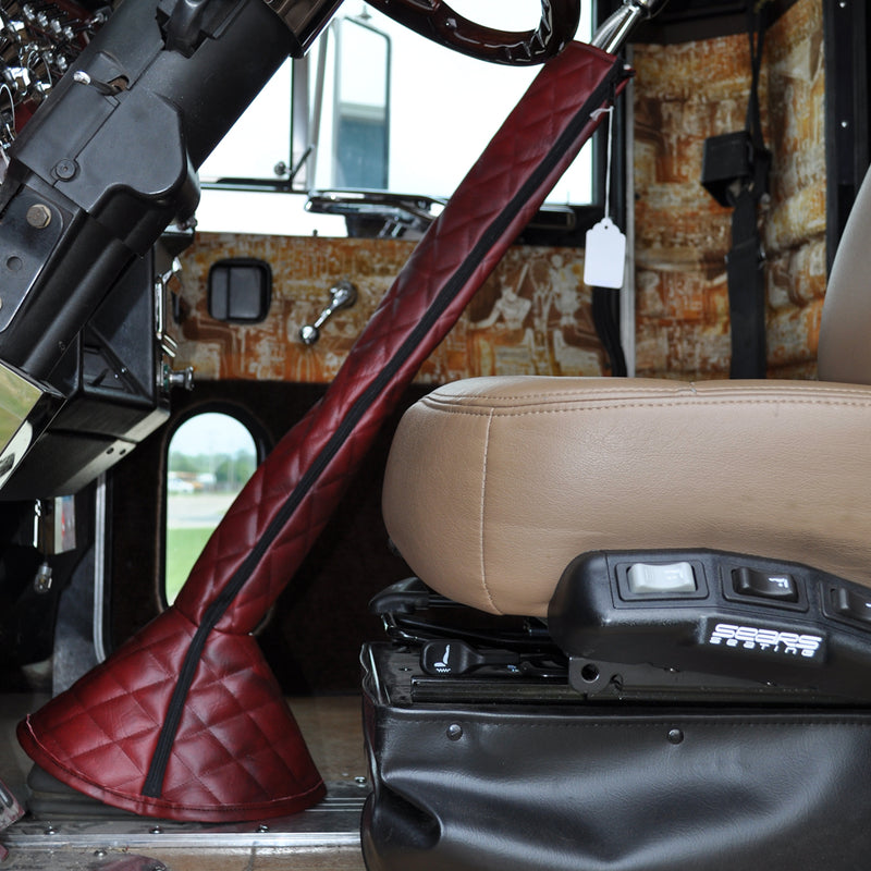 36" quilted vinyl gear shift tower cover and boot with zipper