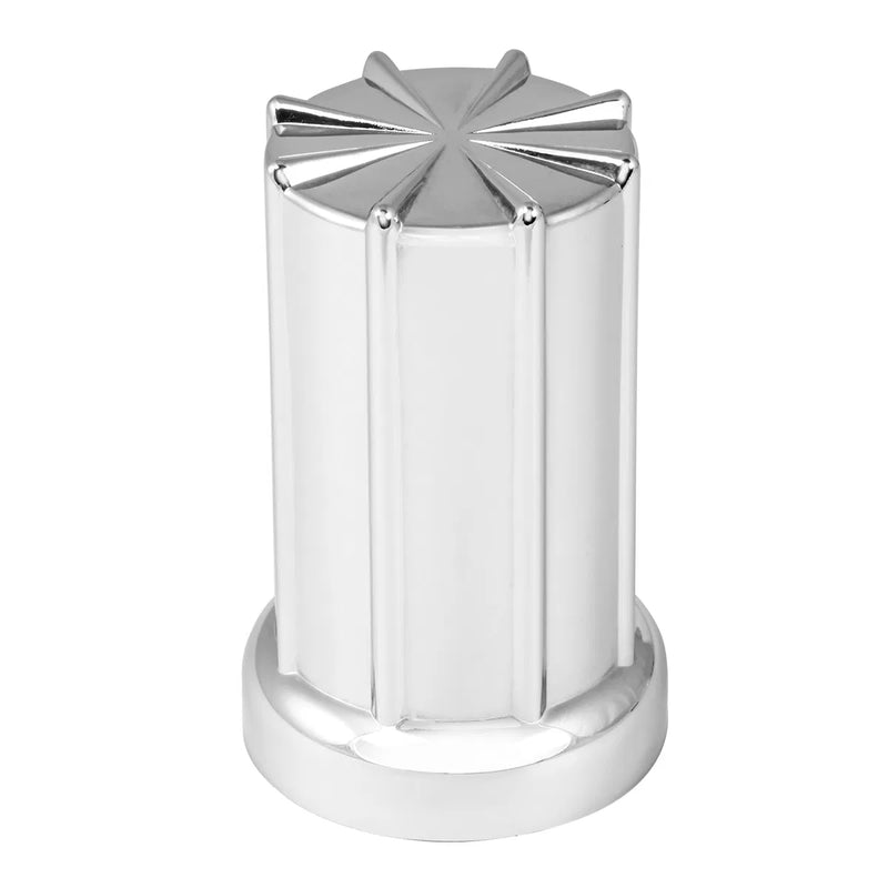 "8 Spoke" 33mm chrome plastic screw-on lugnut cover - SINGLE