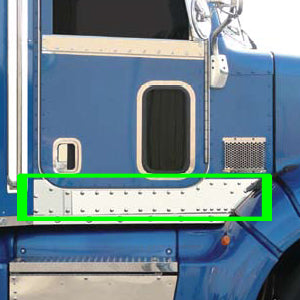 Peterbilt 386 stainless steel under door kick panels - PAIR