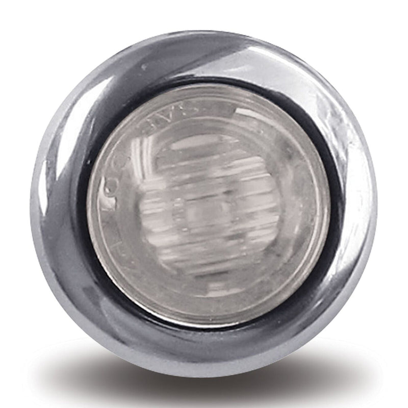 Dual Revolution Red/Purple 1" mini button LED marker light - CLEAR lens