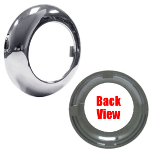 2" round "Stealth" chrome plastic screwless grommet cover - no visor