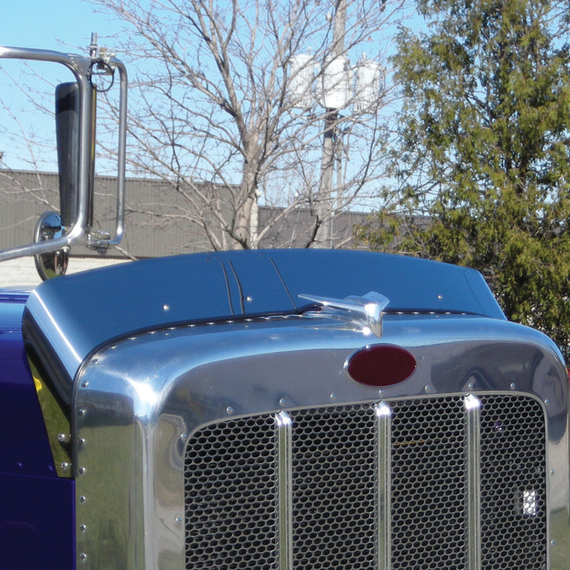 Peterbilt 388/389 stainless steel bug deflector