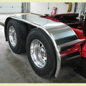 "The Boss" stainless steel 142" length smooth full fenders with extra long drop - PAIR