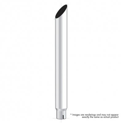 84" tall miter cut chrome exhaust tip - 6" diameter reduced to 5" inner diameter, SINGLE