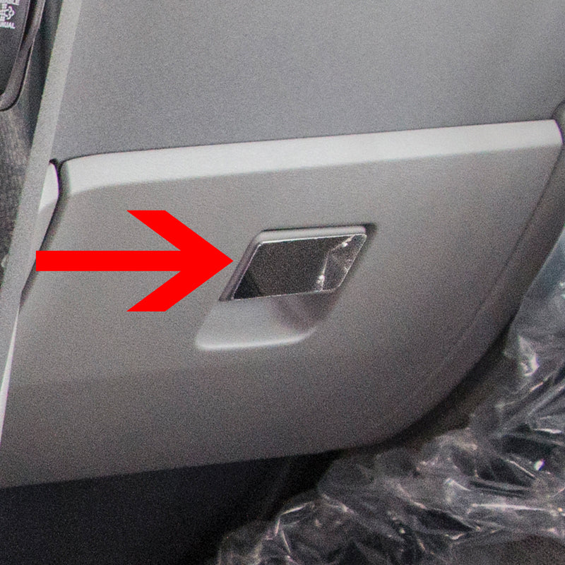 Peterbilt 579 stainless steel glove box handle trim