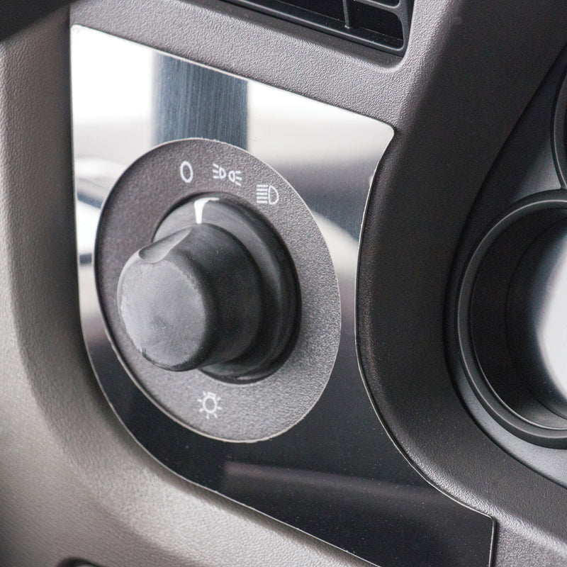 Peterbilt 579 stainless steel headlight switch trim