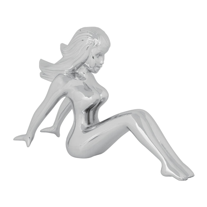 Sitting Nude Mudflap Girl chrome die-cast hood ornament