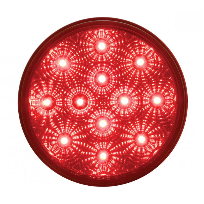 Red 4" round 12 diode LED stop/turn/tail light with reflector