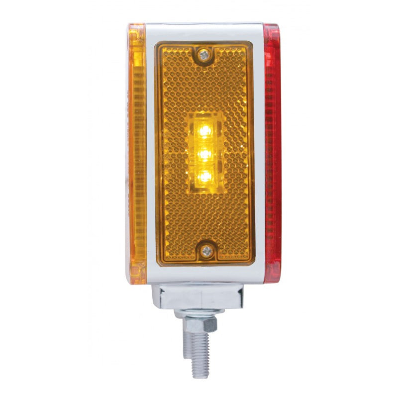 Amber/Red square 18 diode LED 2-stud turn signal light w/reflector
