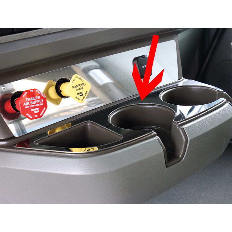 Kenworth T680/T880 stainless steel top of console/cupholder trim