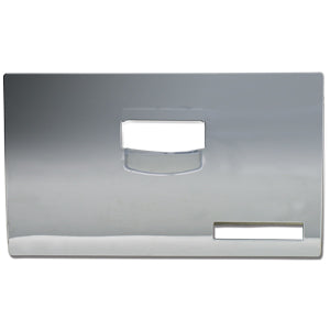 Kenworth 2006+ chrome plastic glove box cover w/logo emblem cutout