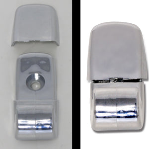 Kenworth T660/W900 2006+ chrome plastic sunvisor clip with cap