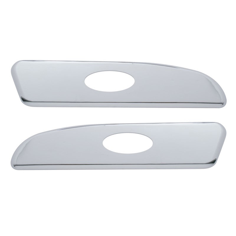 Peterbilt 386/389 chrome plastic door emblem panel trim - PAIR