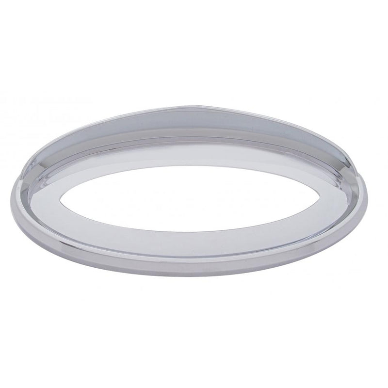 Peterbilt chrome plastic exterior emblem bezel w/visor