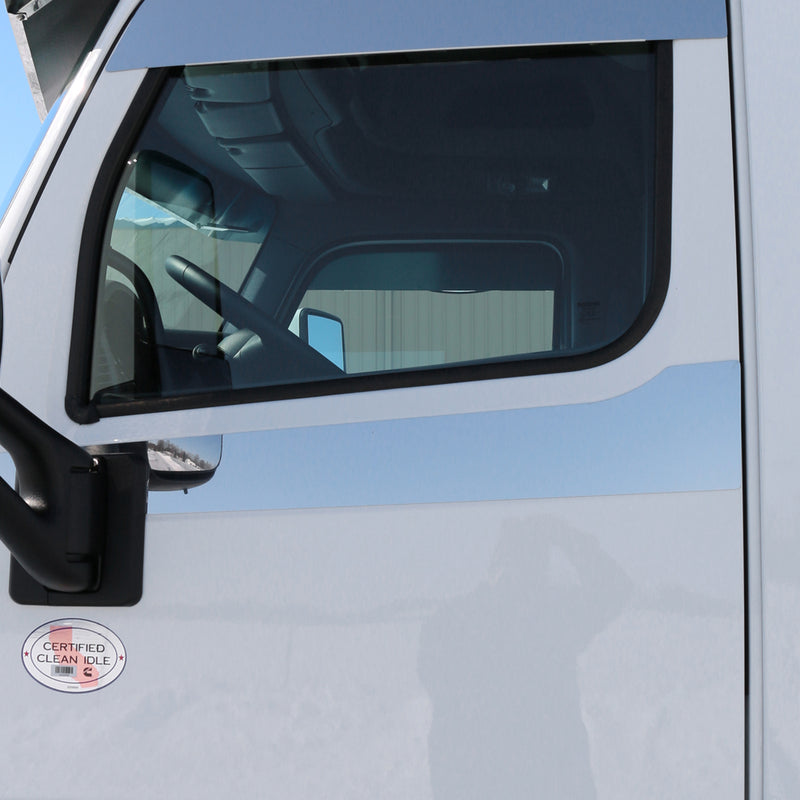 Peterbilt 567/579 stainless steel upper door, under window trims