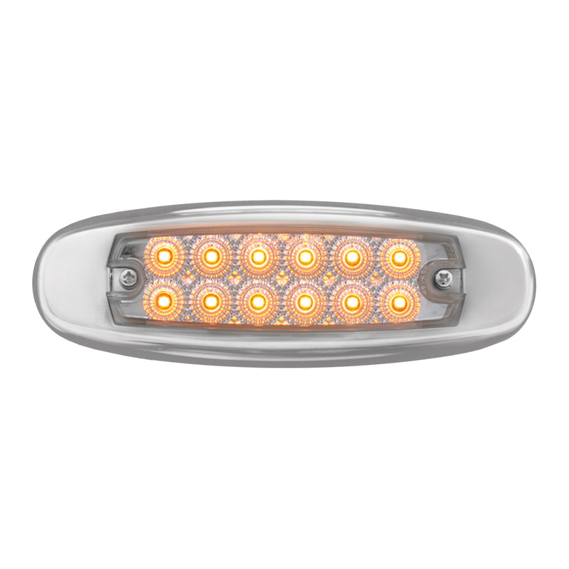 Spyder Amber Peterbilt-style 12 diode LED ultra-thin marker light - CLEAR lens
