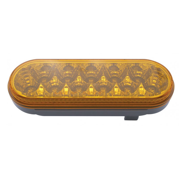 Amber oval 16 diode LED turn signal light w/reflector